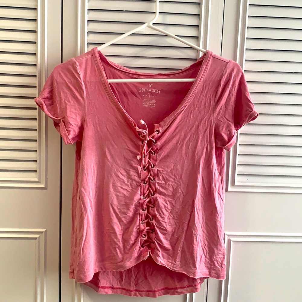 Lace Up Blouse